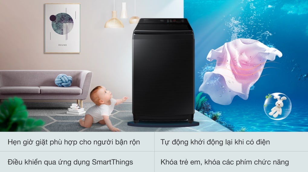Máy Giặt Samsung Inverter 17 Kg WA17CG6886BVSV